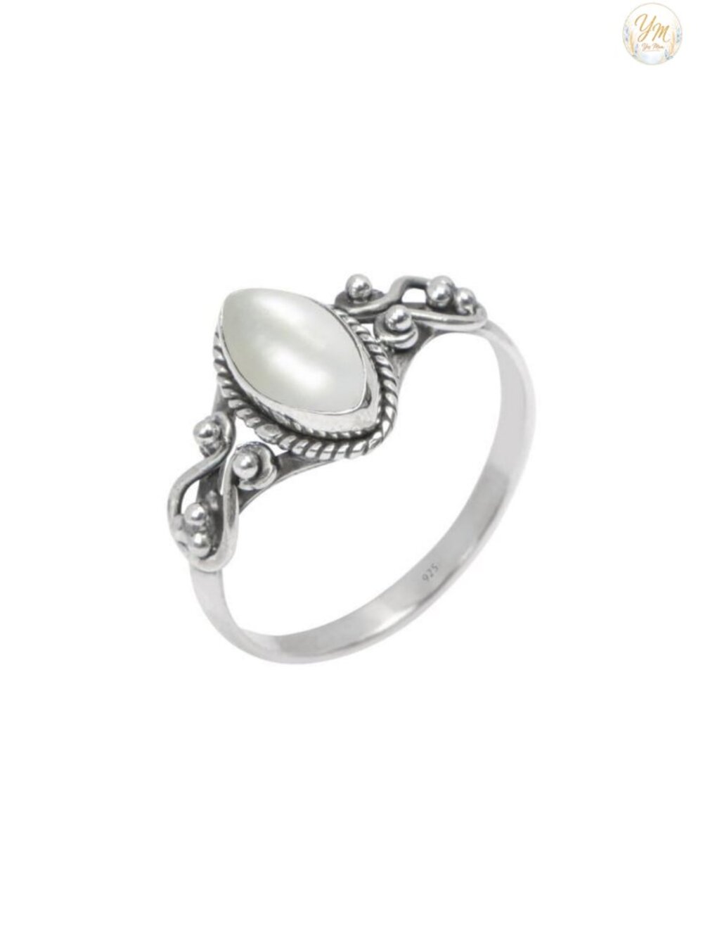 925 Sterling Silver Statement Ring Handmade Gemstone Promise Ring for Women